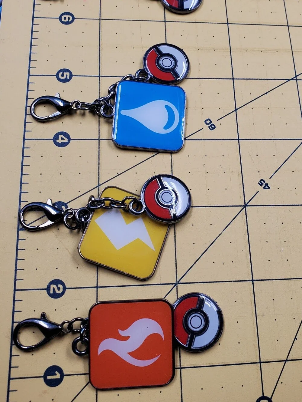 Pokemon Target Keychains Charm Elements Set of 4 New Unused (J1)